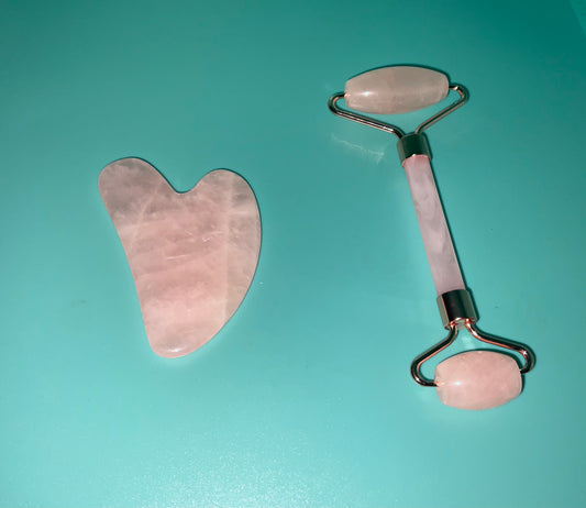 Rose Bentley Quartz Jade Gua Sha Roller Set